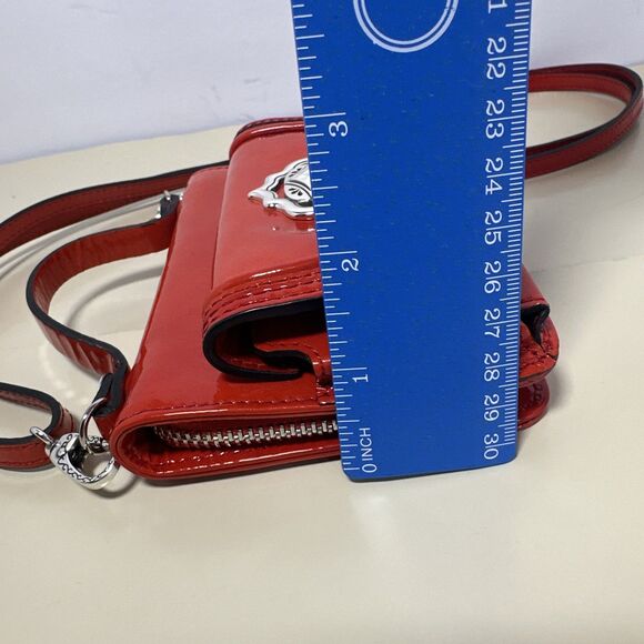 Brighton Mini Handle Bag Removable Crossbody Strap Patent Leather Red Rare - Picture 10 of 13